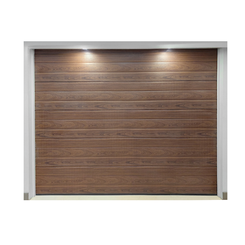 Single Woodlook Chromadek Horizontal Sectional Garage Door (Brown Finish)